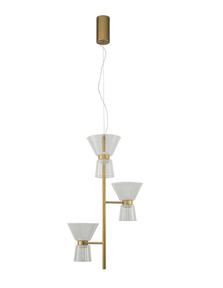 Lámpara colgante New York - Mantra - Lámpara moderna multiluz con pantallas de vidrio