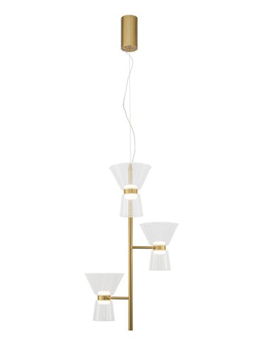 Lámpara colgante New York - Mantra - Lámpara moderna multiluz con pantallas de vidrio