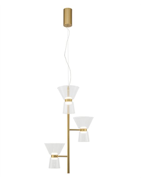 Lámpara colgante New York - Mantra - Lámpara moderna multiluz con pantallas de vidrio