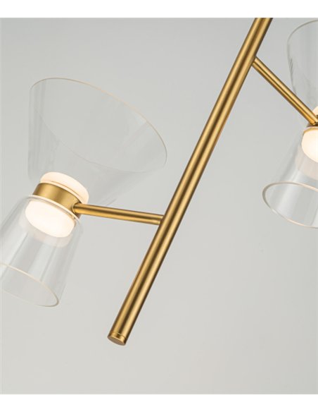 Lámpara colgante New York - Mantra - Lámpara tipo araña con 4 tulipas de vidrio transparente