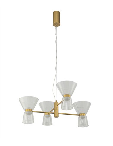 Lámpara colgante New York - Mantra - Lámpara tipo araña con 4 tulipas de vidrio transparente