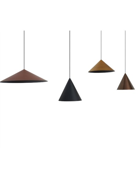 Lámpara colgante Cono - Mantra - Lámpara lineal con 4 pantallas cónicas