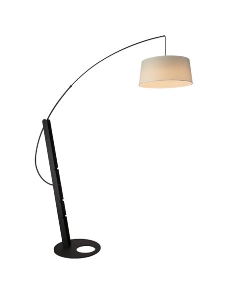 Lámpara de pie Ricca - Mantra - Lámpara moderna tipo arco con pantalla textil