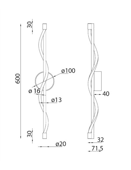 Aplique de pared Fugaz - Mantra - Aplique LED moderno de diseño espiral
