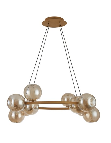 Plafón de techo Andrómeda - Mantra - Colgante circular de vidrio con múltiples luces