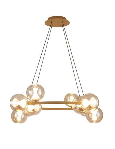 Plafón de techo Andrómeda - Mantra - Colgante circular de vidrio con múltiples luces