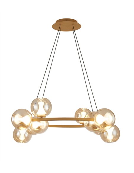 Plafón de techo Andrómeda - Mantra - Colgante circular de vidrio con múltiples luces