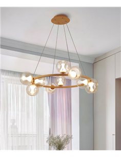 Plafón de techo Andrómeda - Mantra - Colgante circular de vidrio con múltiples luces