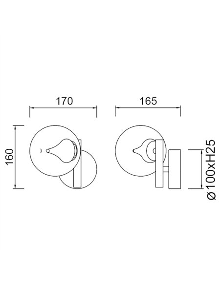 Aplique de pared Andrómeda - Mantra - Aplique moderno con esfera de vidrio