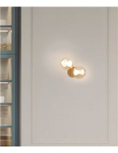 Aplique de pared Andrómeda - Mantra - Aplique doble con tulipas esféricas de vidrio