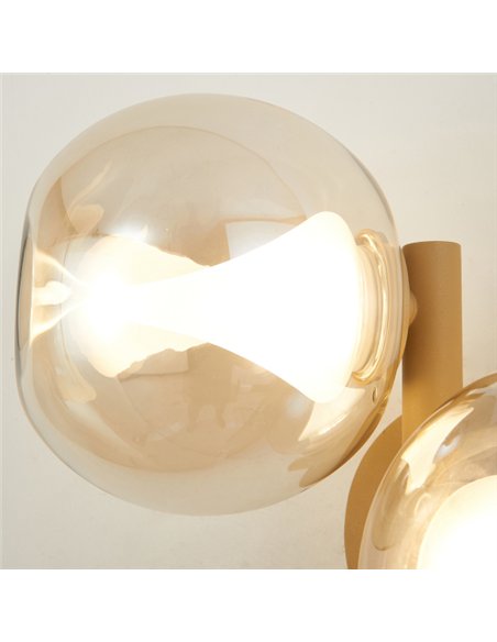 Aplique de pared Andrómeda - Mantra - Aplique doble con tulipas esféricas de vidrio