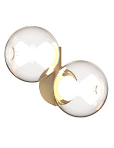 Aplique de pared Andrómeda - Mantra - Aplique doble con tulipas esféricas de vidrio 2