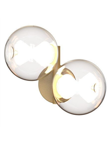 Aplique de pared Andrómeda - Mantra - Aplique doble con tulipas esféricas de vidrio