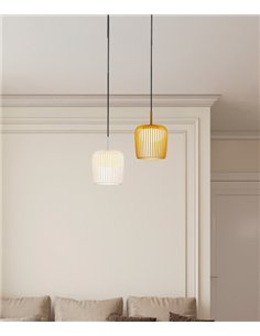 Lámpara colgante Dubai - Mantra - Lámpara de cristal con estructura metálica tipo jaula