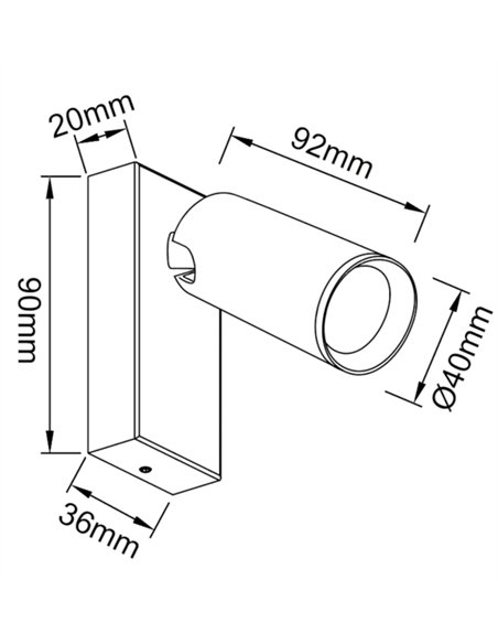 Aplique de pared Nazaré - Mantra - Lámpara de diseño cilíndrico orientable