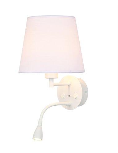 Aplique de pared Caïcos - Mantra - Lámpara con pantalla textil y lector LED