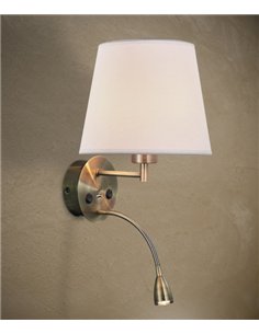 Aplique de pared Caïcos - Mantra - Lámpara con pantalla textil y lector LED