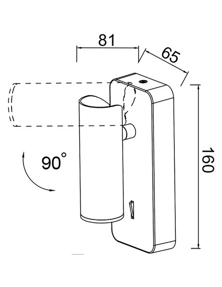 Aplique de pared Notte - Mantra - Foco LED orientable de lectura