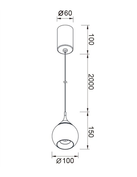 Lámpara colgante Drop - Mantra - Lámpara moderna de aluminio negro perla