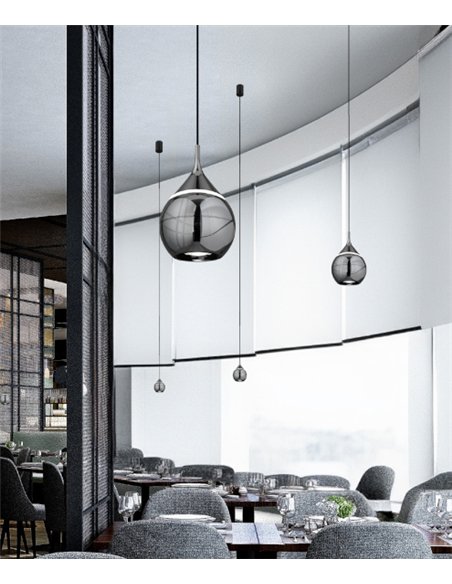 Lámpara colgante Drop - Mantra - Lámpara moderna de aluminio negro perla