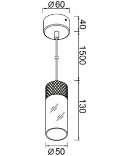 Lámpara colgante Gruissan - Mantra - Lámpara cilíndrica de vidrio opal 2