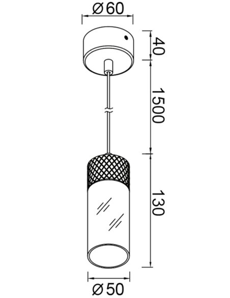 Lámpara colgante Gruissan - Mantra - Lámpara cilíndrica de vidrio opal