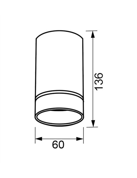 Foco de superficie Split - Mantra - Plafón de techo cilíndrico LED