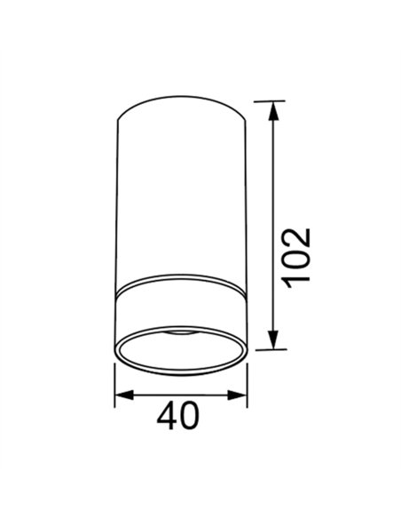Plafón de techo Split - Mantra - Foco de superficie cilíndrico