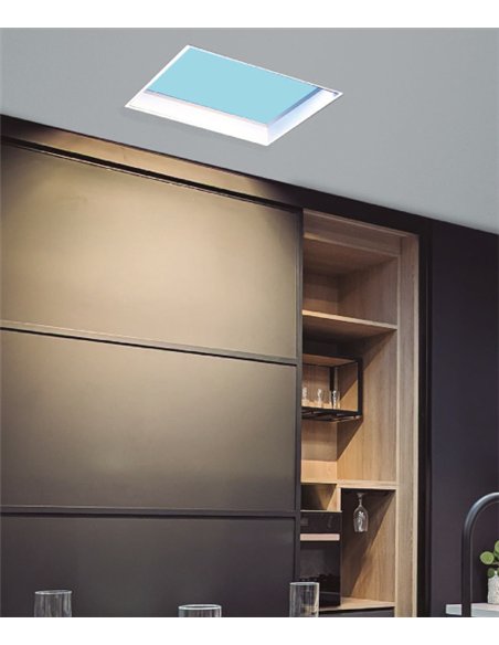 Plafón de techo empotrable Blue Sky - Mantra - Lámpara cuadrada efecto cielo/claraboya