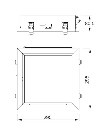 Plafón de techo empotrable Blue Sky - Mantra - Lámpara cuadrada efecto cielo/claraboya