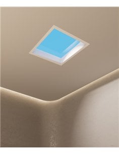 Lámpara de techo empotrable Blue Sky - Mantra - Plafón cuadrado efecto cielo/claraboya
