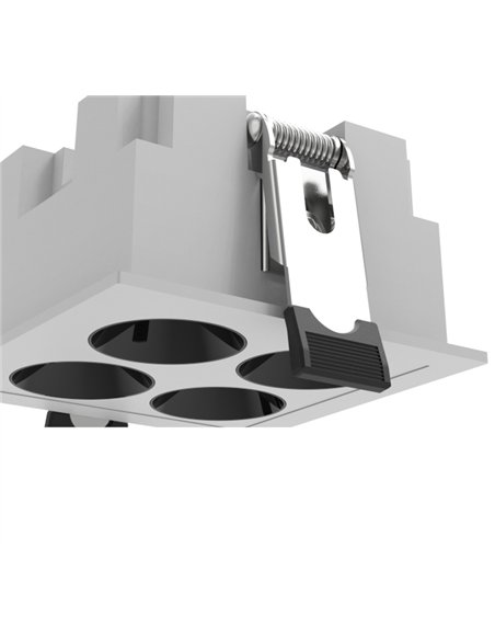 Foco de techo empotrable Blau - Mantra - Foco empotrable cuadrado de 4 luces