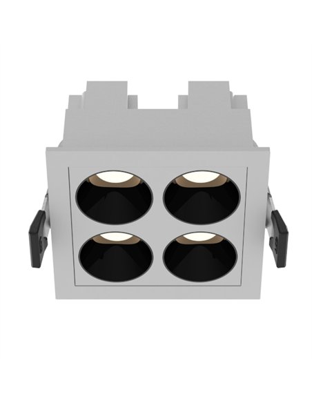 Foco de techo empotrable Blau - Mantra - Foco empotrable cuadrado de 4 luces