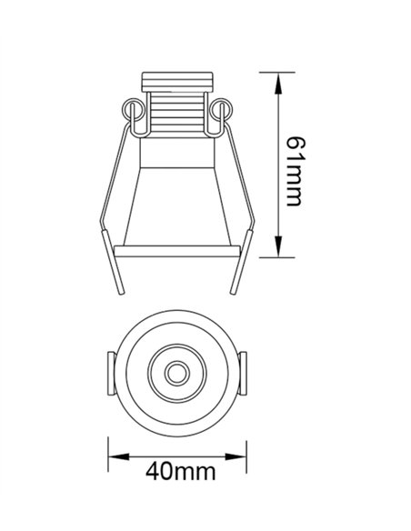 Downlight de techo Cane - Mantra - Foco LED empotrable redondo
