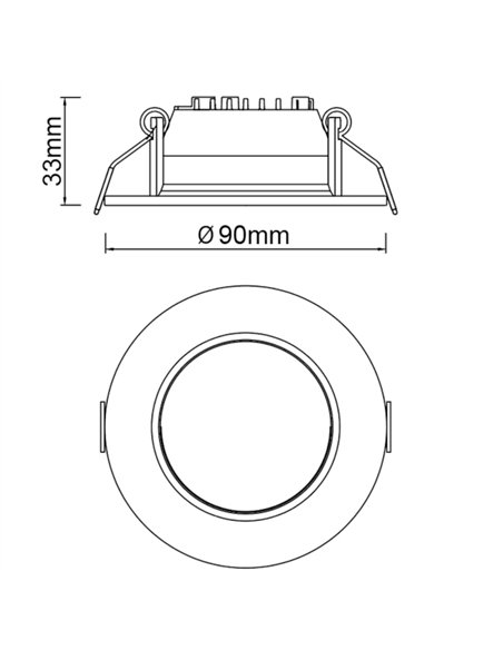 Downlight empotrable Nasao - Mantra - Panel LED circular empotrable ultrafino