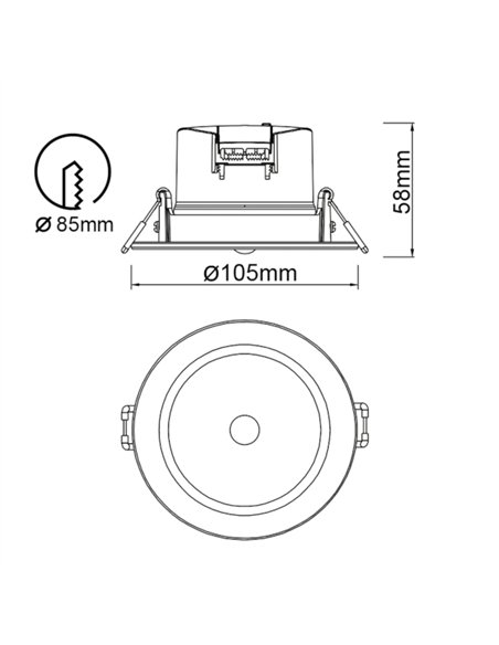 Downlight empotrable Yucatan - Mantra - Foco con detector de movimiento