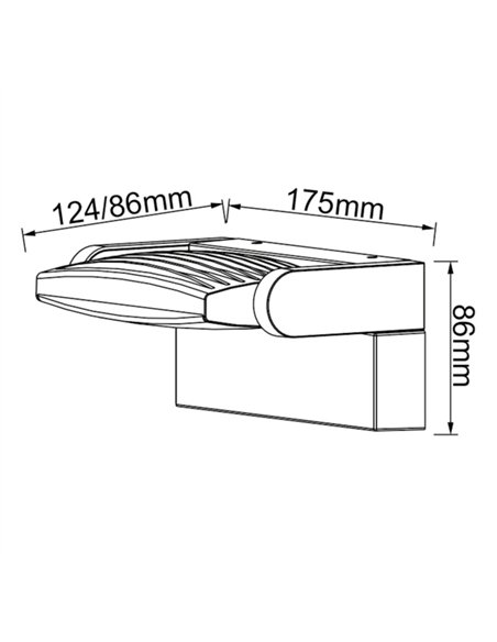 Aplique de pared de exterior Hood - Mantra - Lámpara moderna con cabezal orientable
