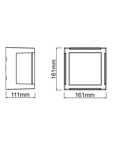 Lámpara de pared de exterior Creek - Mantra - Diseño cuadrado LED