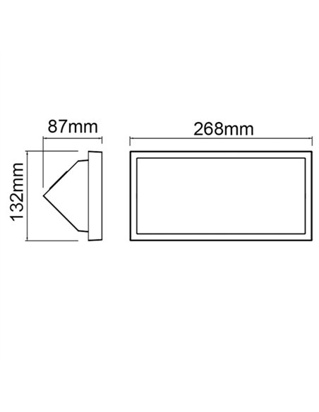 Aplique de pared de exterior Creek - Mantra - Lámpara rectangular para iluminación de fachada