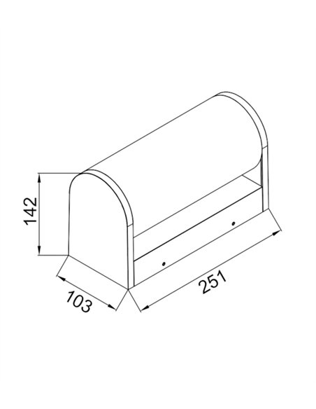 Aplique de pared de exterior Gant - Mantra - Lámpara rectangular para iluminación de fachada