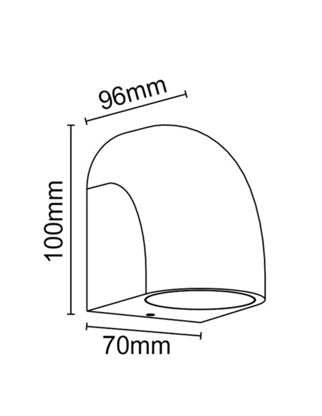 Aplique de pared Baldy - Mantra - Lámpara moderna semicircular
