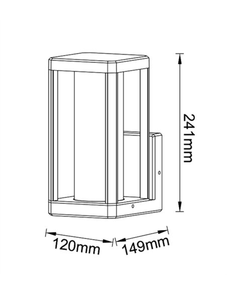 Farol de pared exterior Nevada - Mantra - Lámpara rectangular con vidrio