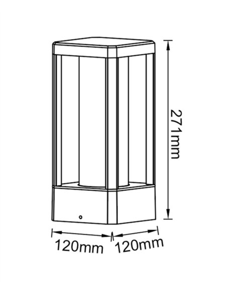 Sobremuro de exterior Nevada - Mantra - Baliza rectangular para jardín