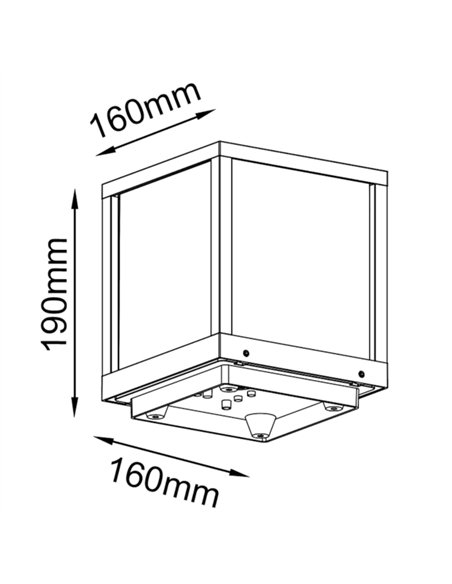 Sobremuro de exterior Utah - Mantra - Baliza cuadrada moderna