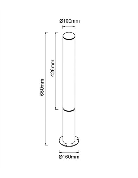 Baliza de exterior Gant - Mantra - Bolardo de jardín moderno