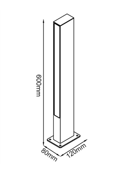 Baliza de exterior Lotus - Mantra - Luz de camino LED rectangular