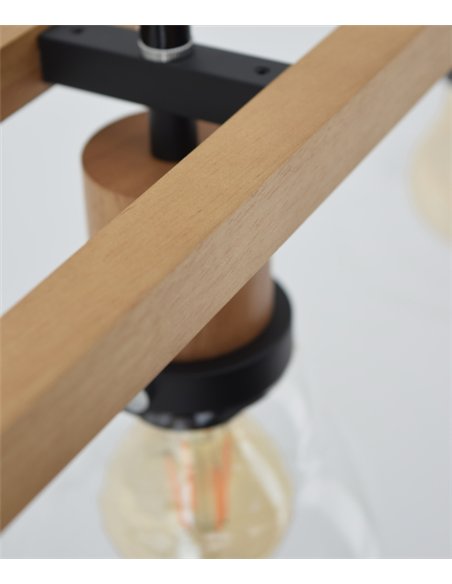 Lámpara colgante Galywood - IDP Lampshades - Lámpara lineal de madera y cristal