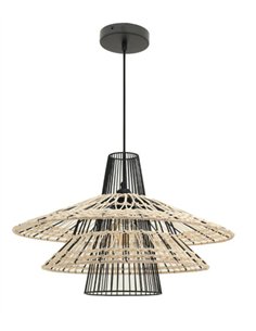 Lámpara colgante Farah - IDP Lampshades - Lámpara boho chic de ratán