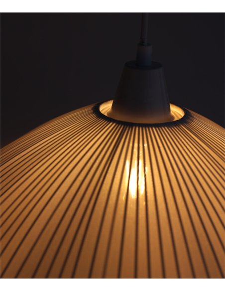 Lámpara colgante Makonis - IDP Lamphades - Lámpara decorativa blanca con pantalla curva