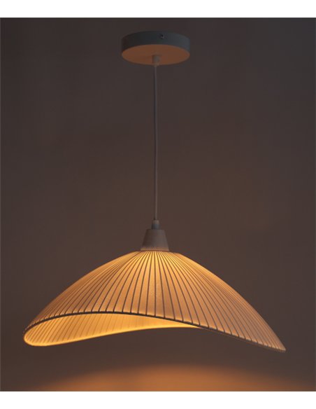 Lámpara colgante Makonis - IDP Lamphades - Lámpara decorativa blanca con pantalla curva
